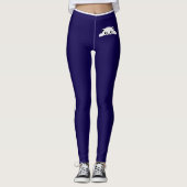Personalized Cat Pet Dark Blue White Stripes Gift Leggings (Voorkant)