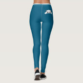 Personalized Cat Pet Ocean Blue White Stripes Gift Leggings (Achterkant)