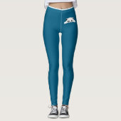 Personalized Cat Pet Ocean Blue White Stripes Gift Leggings (Voorkant)