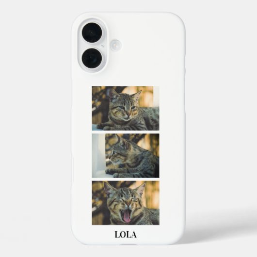 Personalized Cat Photo Collage and Name Case-Mate iPhone Case (Achterkant)