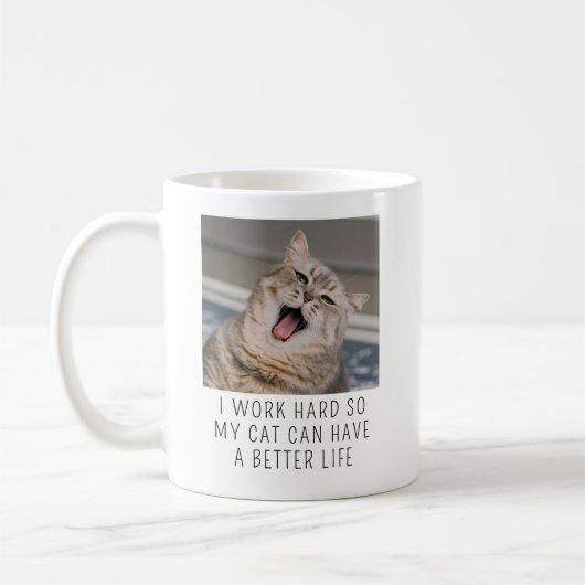 Personalized Cat Photo Custom Caption Funny Pet Koffiemok (Links)