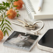 Personalized Cat Photo Keepsake Sleutelhanger (Voorkant Rechts)
