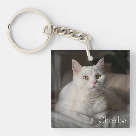 Personalized Cat Photo Keepsake Sleutelhanger (voorkant)