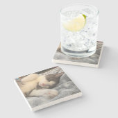 Personalized Cat Photo Pet Lover Gift Stenen Onderzetter (Zijkant)