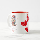 Personalized Cat Themed Christmas Mug Tweekleurige Koffiemok (Voorkant links)