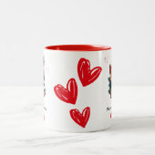 Personalized Cat Themed Christmas Mug Tweekleurige Koffiemok (Center)