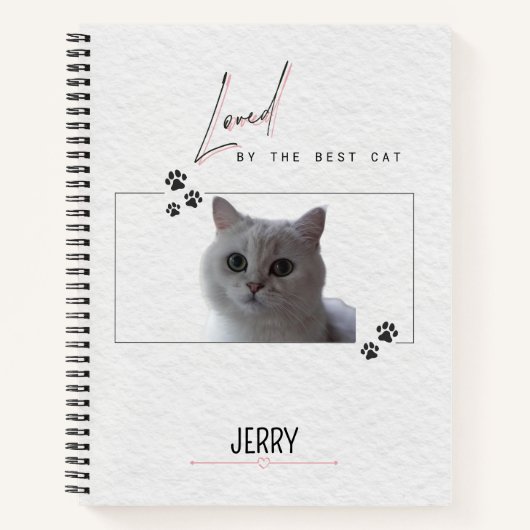 Personalized Cat Valentine with Name and Photo Notitieboek (Voorkant)