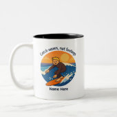 Personalized Catch Waves Not Feelings Surf Tweekleurige Koffiemok (Links)