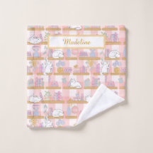 Personalized Cat's Library Bookish Pastel Pink