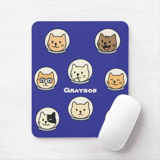 Personalized Catstronaut Mousepad With Name Muismat (Met muis)