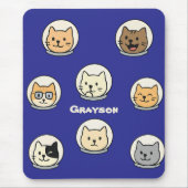 Personalized Catstronaut Mousepad With Name Muismat (Voorkant)