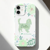 Personalized Cavalier - Mint Green Floral iPhone 16 Hoesje