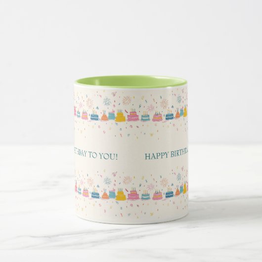 Personalized Celebration Mug – Cakes & Confetti Mok (Midden)