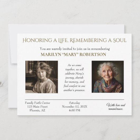 Personalized Celebration of Life Invitation Kaart (Voorkant)