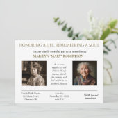 Personalized Celebration of Life Invitation Kaart (Staand voorkant)