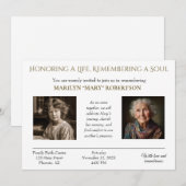 Personalized Celebration of Life Invitation Kaart (Voorkant / Achterkant)