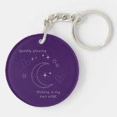 Personalized Celestial Line Art Purple Keychain (Achterkant)