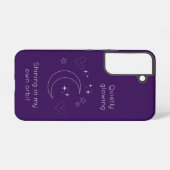 Personalized Celestial Line Art Purple Phone Case Samsung Galaxy Hoesje (Achterkant horizontaal)