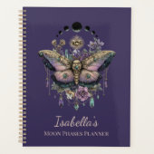 Personalized Celestial Moth & Moon Phases Witchy Planner (Voorkant)