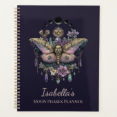 Personalized Celestial Moth & Moon Phases Witchy Planner (Voorkant)