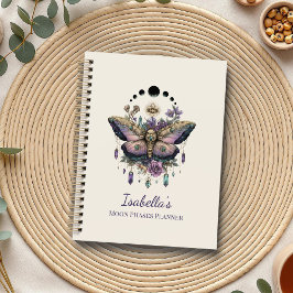 Personalized Celestial Moth & Moon Phases Witchy Planner