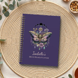 Personalized Celestial Moth & Moon Phases Witchy Planner