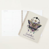 Personalized Celestial Moth & Moon Phases Witchy Planner (Display)