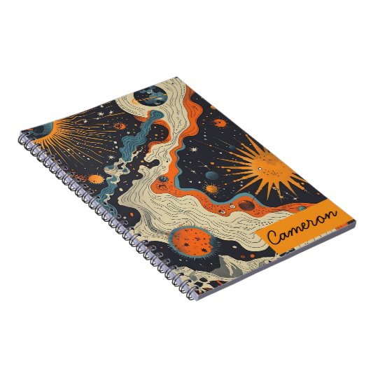 Personalized Celestial Notebook – Custom Name Notitieboek (Rechterzijde)