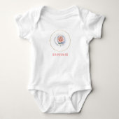 Personalized Celestial Rose & Moon Baby Bodysuit - (Voorkant)