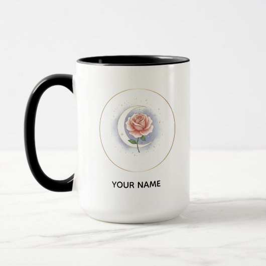 Personalized Celestial Rose & Moon Mug - Custom Na Mok (Links)