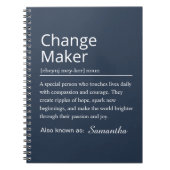 Personalized Change Maker Definition Notitieboek (Voorkant)