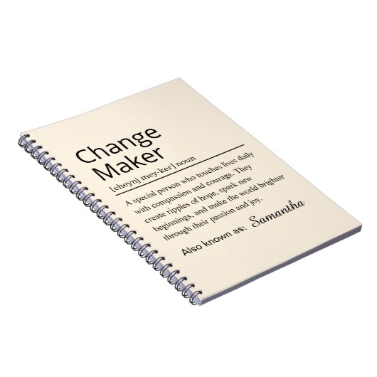Personalized Change Maker Definition Notitieboek (Rechterzijde)