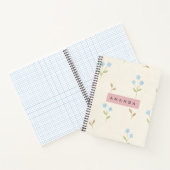 Personalized Charming Blue Wildflower Print Notitieboek (Binnen)