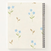 Personalized Charming Blue Wildflower Print Notitieboek (Achterkant)