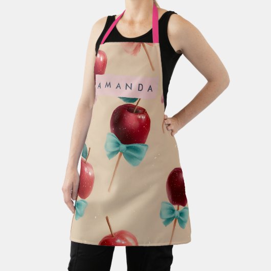 Personalized Charming Candy Apple Pattern Apron Schort (Insitu)