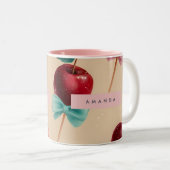 Personalized Charming Candy Apple Pattern Tweekleurige Koffiemok (Voorkant rechts)