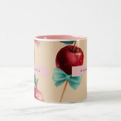 Personalized Charming Candy Apple Pattern Tweekleurige Koffiemok (Center)