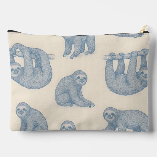 Personalized Charming Elegant Blue Sloth Pattern Etui (Achterkant)