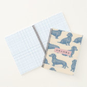 Personalized Charming Elegant Dachshund Pattern Notitieboek (Binnen)