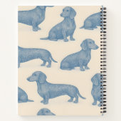 Personalized Charming Elegant Dachshund Pattern Notitieboek (Achterkant)