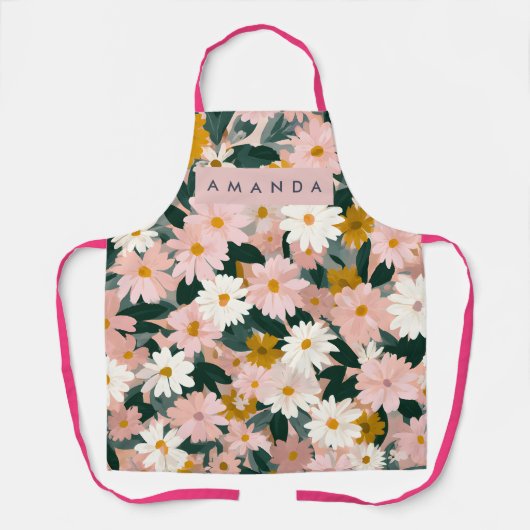 Personalized Charming Pink and White Daisy Flower Schort (Voorkant)