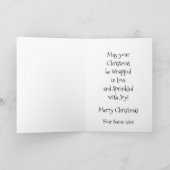 Personalized Charming Rabbit Christmas Card Kaart (Binnen)