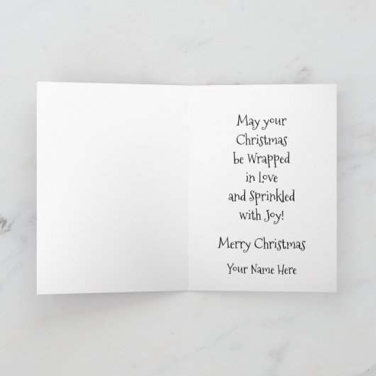 Personalized Charming Rabbit Christmas Card Kaart (Binnen)