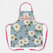 Personalized Charming White Daisies on Dusty Blue Schort (Voorkant)