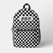 Personalized Checkerboard Backpack for Kids Bedrukte Rugzak (Voorkant)