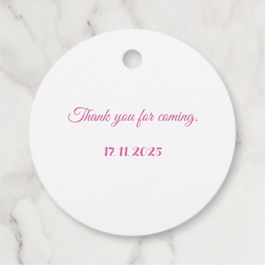 Personalized Checkered Cowgirl Pattern Bedankjes Labels (Achterkant)