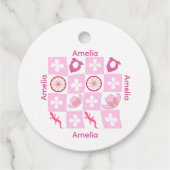 Personalized Checkered Cowgirl Pattern Bedankjes Labels (Voorkant)