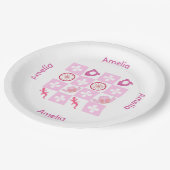 Personalized Checkered Cowgirl Pattern Papieren Bordje (Gekanteld)