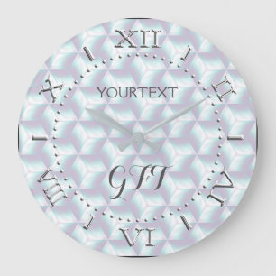 Personalized Checkered Mother of Pearl Style Grote Klok