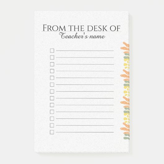 Personalized Checklist Note Pad  (Voorkant)